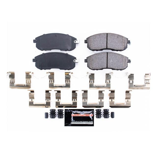 Power Stop Z23-815A Z23 Evolution Sport Carbon Fiber Infused Ceramic Brake Pads with Hardware For Infiniti I30 I35 | Nissan Altima Cube Maxima Sentra Versa | Suzuki SX4