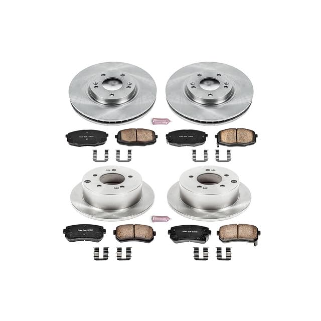 Power Stop Autospecialty KOE5838 Front and Rear Replacement Brake Kit-OE Brake Rotors & Ceramic Brake Pads For Kia Forte 2010-2013, Kia Forte Koup 2010-2013 [Model Specific]