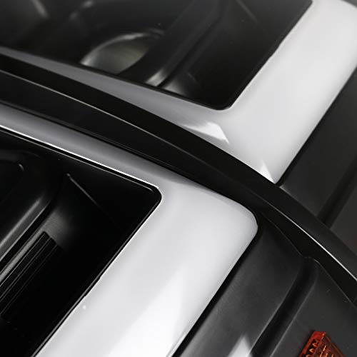 Black LED Bar Projector Headlights SPEC-D TUNING Compatible with 2007-2013 GMC Sierra Models 1500 1500HD 2500HD 3500HD, Left + Right Pair Headlamps Assembly