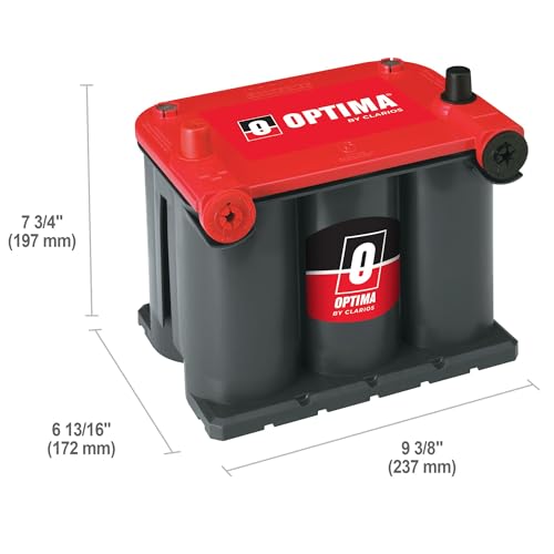 OPTIMA Batteries 75/25 High Performance RedTop Sealed AGM Car, Truck, and SUV Starting Battery, 720 CCA, Dual SAE and GM Terminals, Maintenance Free, Versitile Mounting