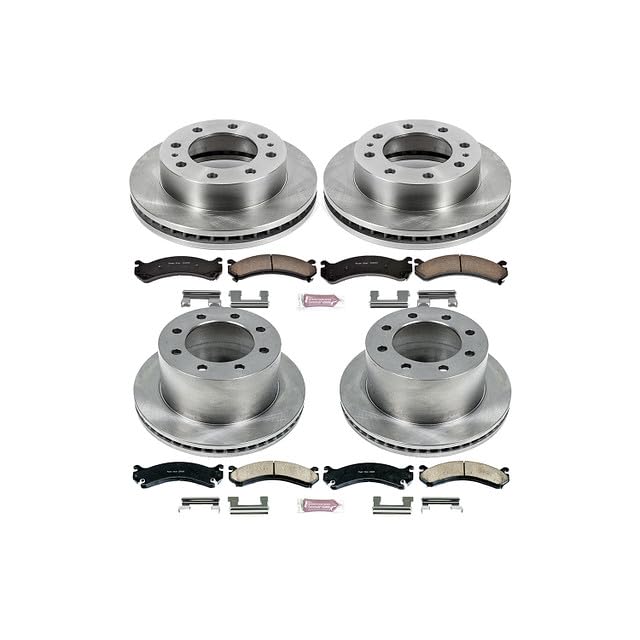 Power Stop Autospecialty KOE5338 Front and Rear Replacement Brake Kit-OE Brake Rotors & Ceramic Brake Pads For Chevy Silverado 3500 GMC Sierra 3500 [Application Specific]