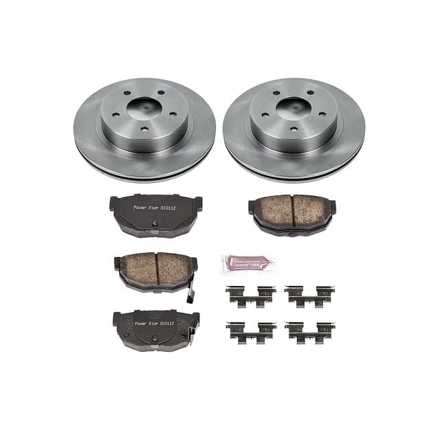 Power Stop KOE4778 Rear Replacement Brake Kit-OE Brake Rotors & Ceramic Brake Pads For Nissan 300ZX 1986-1989 [Model Specific]