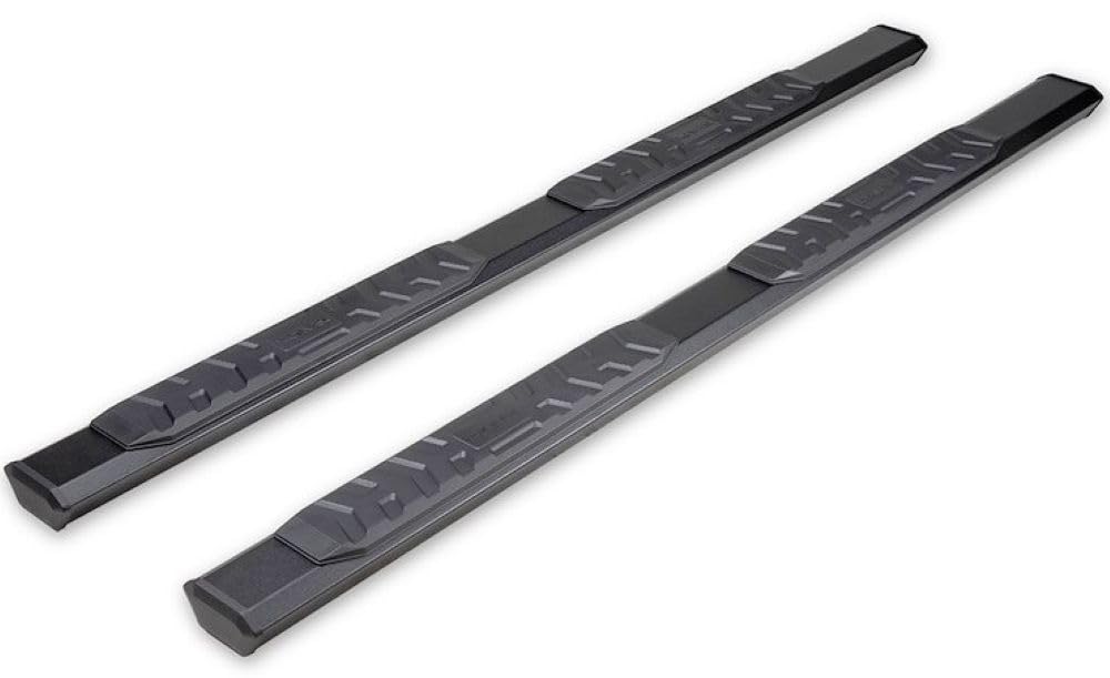 TrailFX Nerf Bar 2024-2025 Fits Toyota Tacoma Double Cab Hexagonal Straight, with Step Pads Rocker Panel Mount Powder Coated Aluminum with Plastic End Caps Bracket Covers TrailFX AL4024B