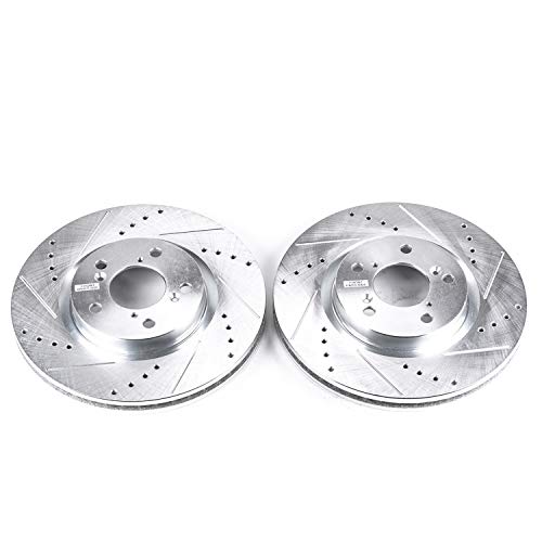 Brake Rotor Set Power Stop For Acura TL 2009-2014, Honda Odyssey 2011-2014 [Model Specific] Front Evolution Drilled & Slotted Rotor Pair JBR1383XPR