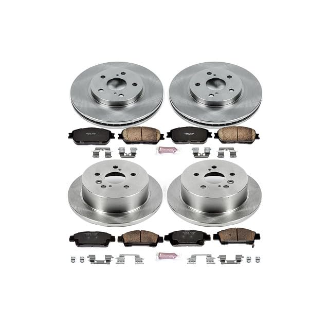 Power Stop KOE5476 Front and Rear Autospecialty Replacement Brake Kit - OE Brake Rotors & Ceramic Brake Pads For Toyota Sienna 2004 - 2010 [Vehicle Specific]