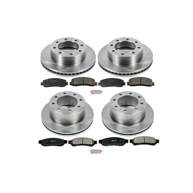 POWERSTOP Autospecialty KOE6547 Front and Rear Replacement Brake Kit-OE Brake Rotors & Ceramic Brake Pads For 2012 Ford F-250 F-350 Super Duty 4WD [Application Specific]