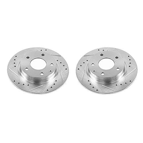Power Stop Rear JBR1594XPR Drilled and Slotted Rotor Pair For Mazda 3 2014-2024, Mazda CX-3 2019-2021, Mazda CX-30 2020-2021, Mazda CX-30 2023 [Model Specific]