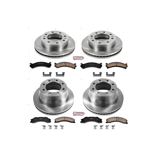 Power Stop Autospecialty KOE6274 Front and Rear Replacement Brake Kit-OE Brake Rotors & Ceramic Brake Pads For Express 3500, Express 4500, GMC Savana 3500, GMC Savana 4500 [Model Specific]