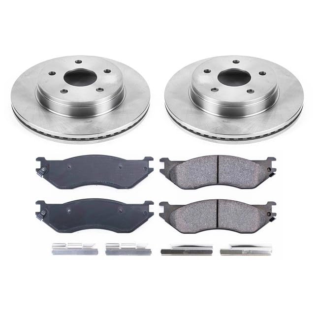 POWERSTOP Autospecialty KOE2165 Front Replacement Brake Kit-OE Brake Rotors & Ceramic Brake Pads For Dodge Durango 2004-2006, Dodge Ram 1500 2002 [Model Specific]