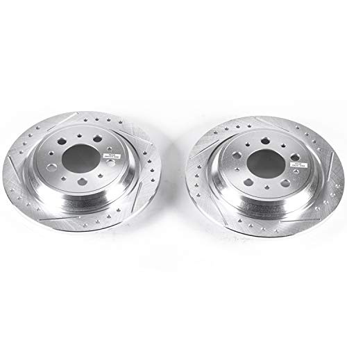 Power Stop Rear EBR624XPR Drilled & Slotted Evolution Rotor Pair For Volvo S70 1999-2000, Volvo V70 1998-1999 [Model Specific]