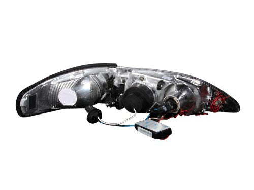 Ford Mustang Anzo USA 121204 1 Pc Black Clear Projector with Ccfl Halos Headlight Assembly - (Sold in Pairs)