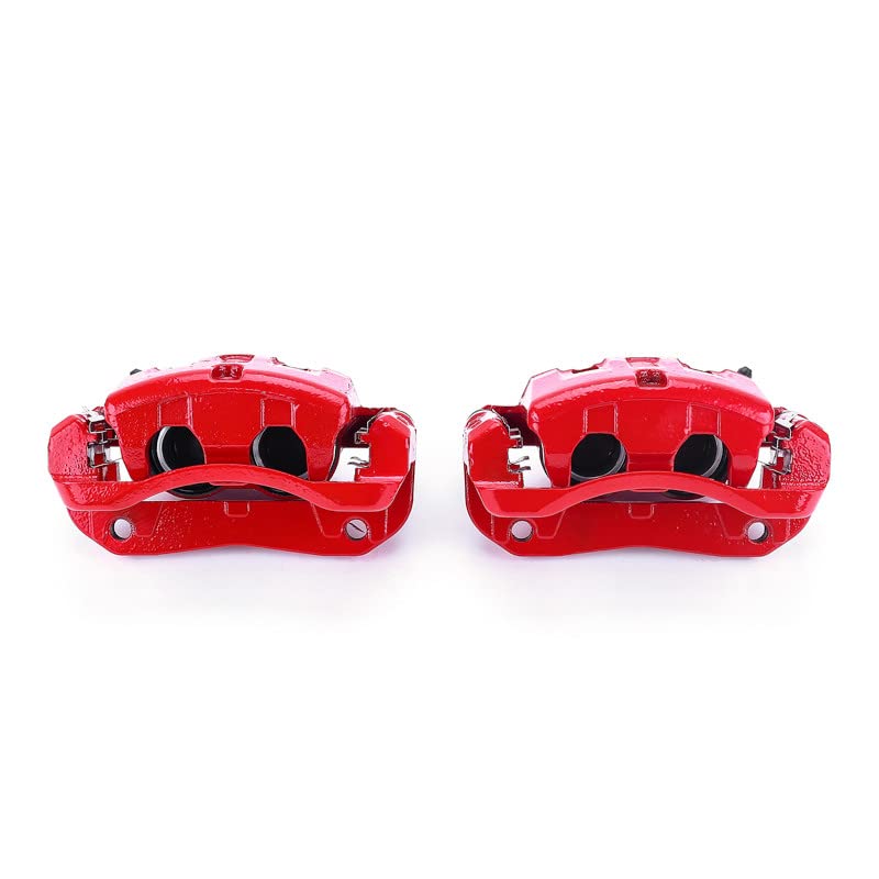 Power Stop Pair of High-Temp Red Powder Coated Front Calipers For Acura MDX 2003-2006 [Model Specific]