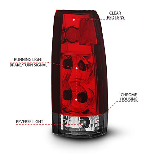 Cadillac/Chevrolet/GMC AnzoUSA 211140 Red/Clear G5 Tail Light Assembly - (Sold in Pairs)
