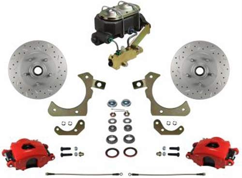 Manual Front Disc Brake Conversion Kit LEED BRAKES With Maxgrip Xds Red Calipers Disc Drum Valve