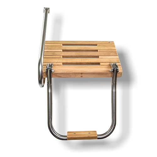 Swim Platform with Ladder for Outboard Motors Whitecap Teak Boat
