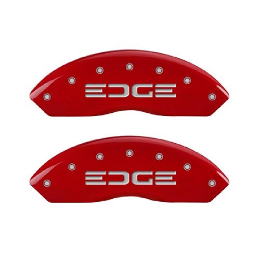 MGP 'EDGE' Caliper Covers 10119SEDGRD Explored Caliper Cover with Red Powder Coat Finish and Silver Characters, (Set of 4)