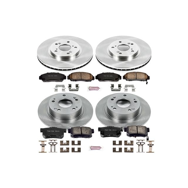 POWERSTOP Autospecialty KOE2297 Front and Rear Replacement Brake Kit-OE Brake Rotors & Ceramic Brake Pads For Acura TSX 2004-2008, Honda Accord 2003-2007 [Model Specific]