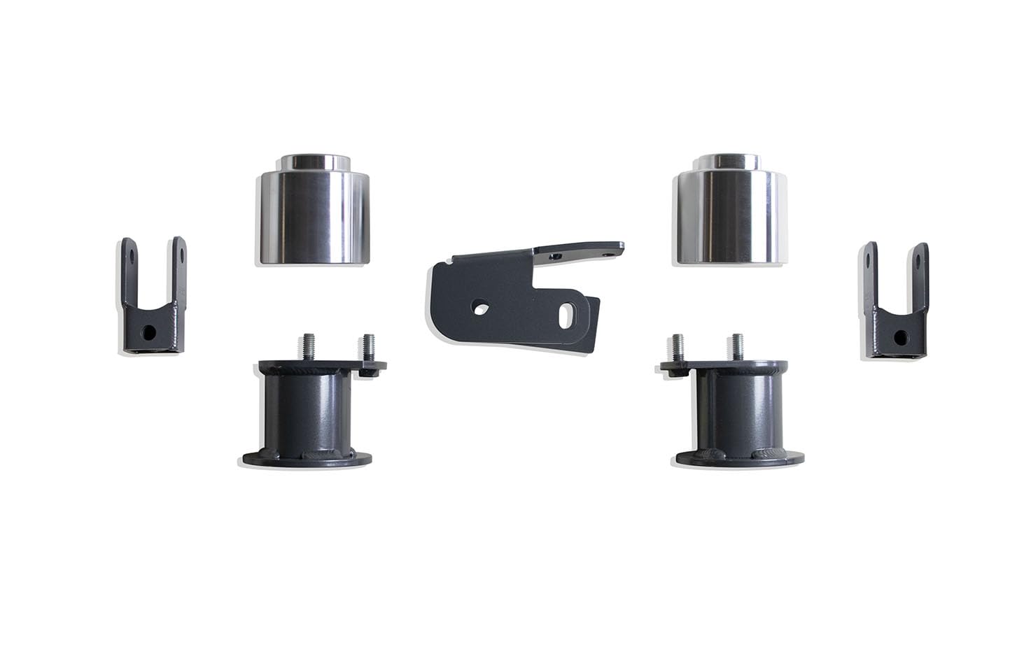 Part# 901030 MAX TRAC SUSPENSION'S is A 3" Rear Box KIT Including 3" Lift Coil SPACERS, TRAC BAR Bracket, SWAY BAR END Links & A Pair of Shock Extenders