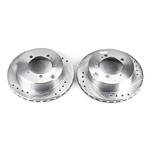 Power Stop Rear JBR584XPR Drilled & Slotted Evolution Rotor Pair For Dodge Stealth 1991-1996, Mitsubishi 3000GT 1991-1999, Mitsubishi Diamante 1992-1996 [Model Specific]