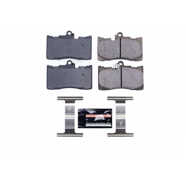 Power Stop Z23-1118 Z23 Sport Carbon Fiber Infused Ceramic Brake Pads with Hardware For GS350, GS430, GS450h, GS450h, GS460, IS200t, IS300, IS350 [Model Specific]