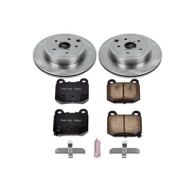 Brake Kit PowerStop For Impreza 2008-2014, WRX 2020, WRX STI 2015-2017 [Model Specific] - Autospecialty Rear OE Disc Rotors & Ceramic Brake Pads Replacement, KOE5305
