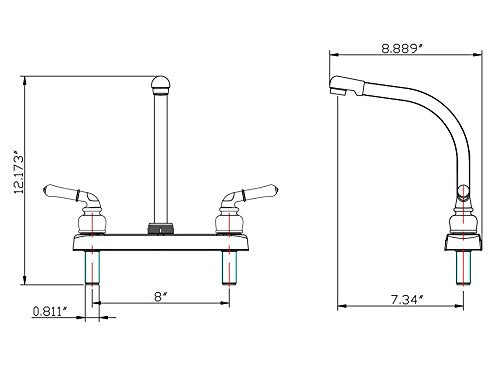 Dura Faucet Hi-Rise DF-PK210C-WT Kitchen Sink Faucet with Classical Levers (White)