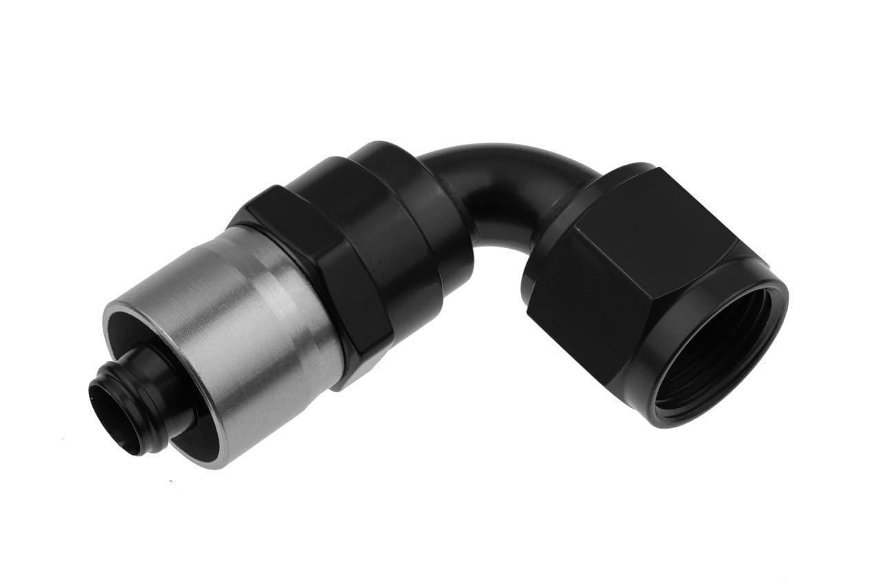 7090-08-2 Redhorse Performance Crimp Style Hose End (Black), 1 Pack