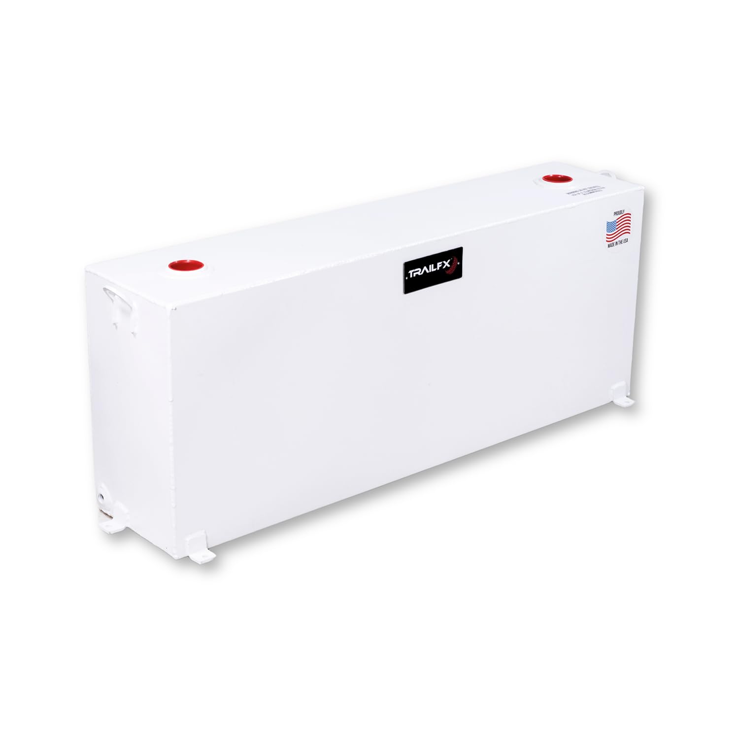 Liquid Transfer Tank TrailFX 21040SW 37 Gallon Capacity Rectangular Vertical Steel Tank Gloss White Powder Coat Vented Lockable Cap For Diesel and Non-Flammable Liquids