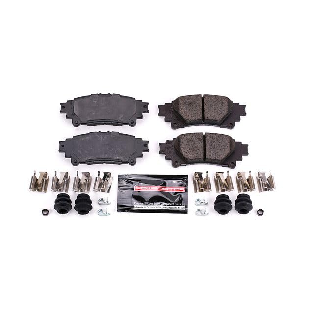 Power Stop Z23-1391A Z23 Sport Rear Carbon Fiber Infused Ceramic Brake Pads with Hardware For GS200t, GS300, GS350, GS450h, IS200t, IS250, IS300, IS350, RC200t, RC300, RC350 [Model Specific]