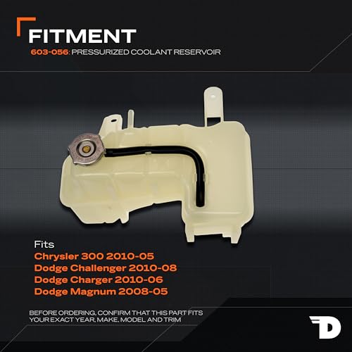 Dorman Front Pressurized Coolant Reservoir 603-056 with Cap Compatible with Select Chrysler / Dodge Models