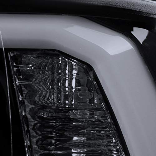 Glossy Black Smoke SPEC-D TUNING LED Light Bar Projector Headlights Compatible with 2009-2018 Dodge Ram 1500 2500 3500, Left + Right Pair Headlamps Assembly