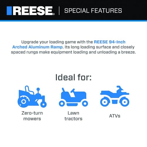 Reese Arched Aluminum Loading Ramp 9515820, 12 Inch x 94 Inch, 1,500 lbs. Capacity, Pair