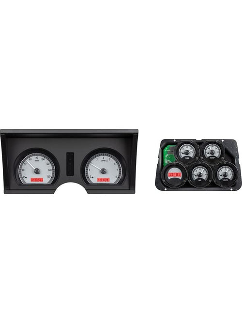 Dakota Digital VHX-78C-VET-S-R Analog Dash Gauge System Compatible with 1978-82 Chevy Corvette Silver Alloy Red
