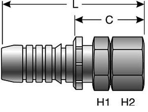 Gates GlobalSpiral Series 169-4500-1216 Couplings, Female MegaSeal Swivel, 3/4" ID