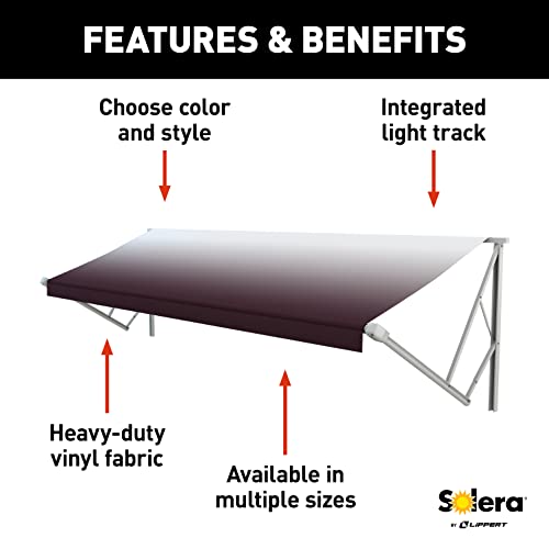 Lippert Solera Awning Roller and Fabric Assembly 21' White/Burgundy V000286895
