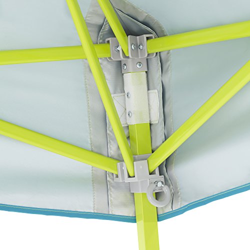 E-Z UP Instant Shelter Vista Canopy, 10' x 10', Limeade Powder-Coated Steel Frame with Wide-Trax Roller Bag & 4 Piece Spike Set, Splash