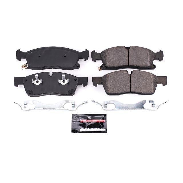 Power Stop Z23-1904A Z23 Evolution Sport Carbon Fiber Infused Ceramic Brake Pads with Hardware For Jeep Grand Cherokee 2017-2021 [Model Specific]