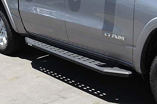 RB20 Running Boards & Brackets Go Rhino | Galvanized Steel, Textured Black | 69415587PC | Fits 2015-2024 Ford F-150 Super Crew Cab & Others (See Description)