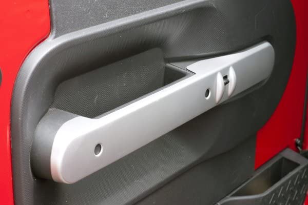 Door Handle Trim, Rugged Ridge Front, Brushed Silver | 11151.16 | Fits 2007-2010 Jeep Wrangler JK