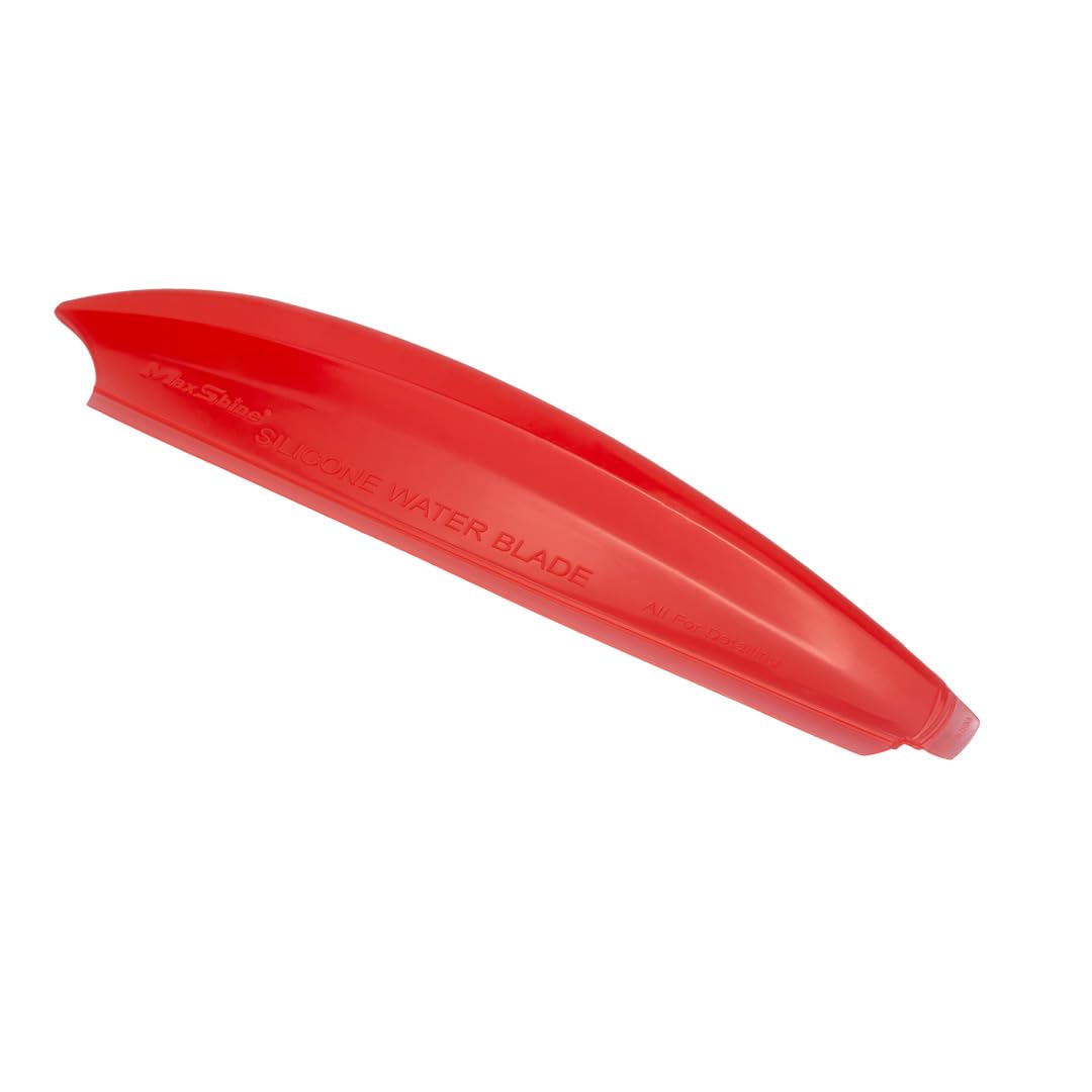 Maxshine Silicone Universal Water Blade for Car Drying – Red – Soft Flexible Squeegee for Quick Water Removal – Safe for Paint, Glass & Windows – Auto Detailing Tool - Red