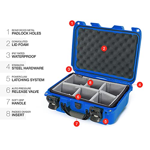 Waterproof Nanuk Hard Case with Padded Dividers - Blue (915-2008)