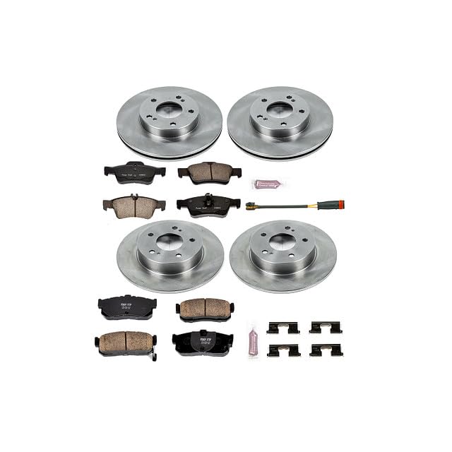Power Stop Autospecialty KOE662 Front and Rear Replacement Brake Kit-OE Brake Rotors & Ceramic Brake Pads For INFINITI I30 1996-1999, Nissan Maxima 1995-1999 [Model Specific]