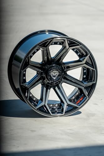 22x12 4PLAY Wheel for F250 F350 8-170 Trucks Brushed Black Wheel 4P80R, 4P80R-22120-8170-44BBT