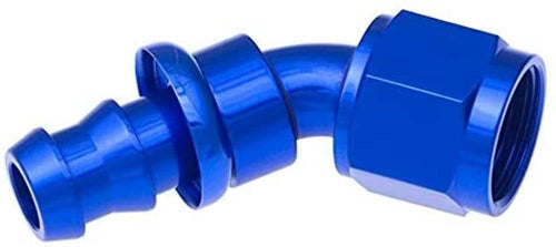 90 Degree Red Horse Performance AN/JIC Hose End Push Lock - Blue