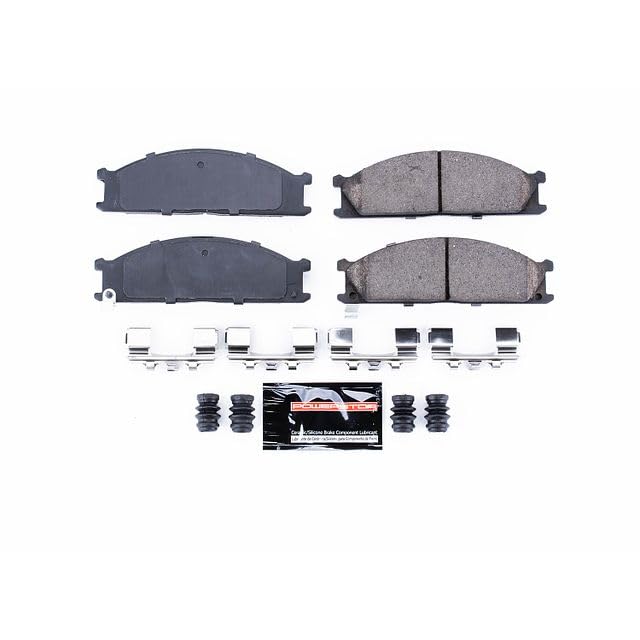 Power Stop Z23-333 Z23 Evolution Sport Carbon Fiber Infused Ceramic Brake Pads with Hardware For Nissan D21, Nissan Frontier, Nissan Pathfinder, Nissan Pickup, Subaru SVX [Model Specific]