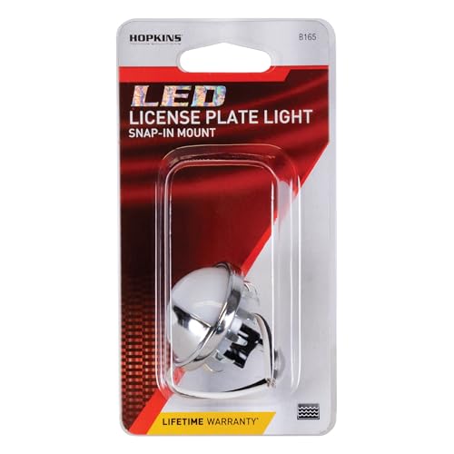 LED Round Blazer International B165 Snap-In Mount License Plate/Utility Light, Waterproof & Shock Resistant 12V Light Lamp for Car, Trucks, SUV, Trailers, Van, RV and Boats