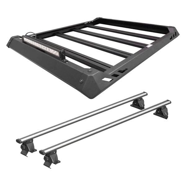 Traveler Black Horse aluminum Roof mounted cargo basket Rack (58"x15"x9") Silver Compatible with 13-23 Silverado 1500|15-20 Ford F-150|13-23 Ram 1500|19-23 Silverado 1500|2019-2023 Ram 1500-TRRB160S