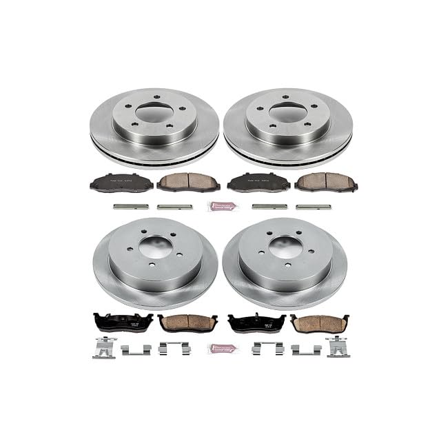 POWERSTOP Autospecialty KOE1867 Front and Rear Replacement Brake Kit-OE Brake Rotors & Ceramic Brake Pads For Ford F-150 1999-2000 [Model Specific]