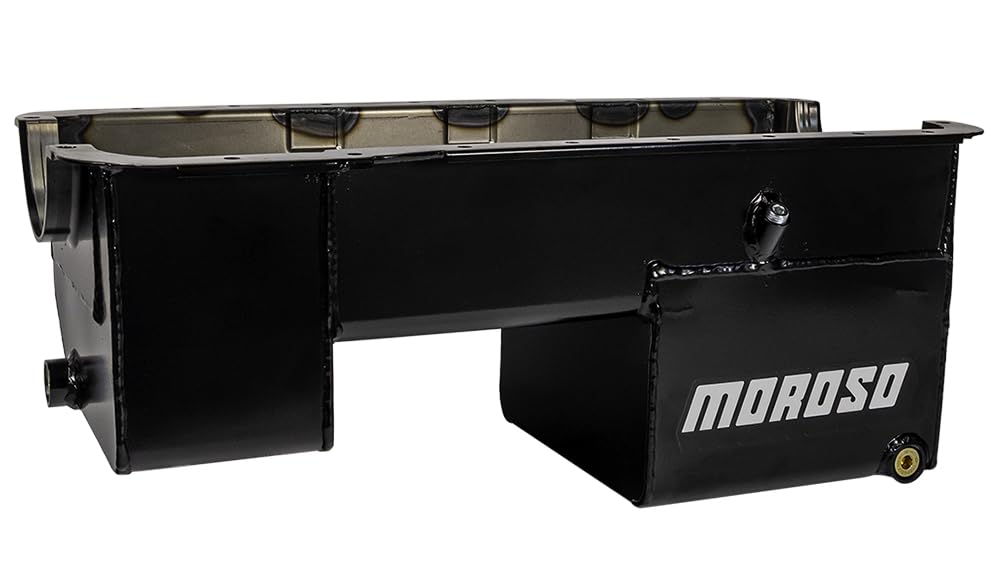 Fabricated Moroso Steel Oil Pan, 7 Quart Capacity, Small Block Ford 351W in Fox Body Mustang, 9" Rear Depth