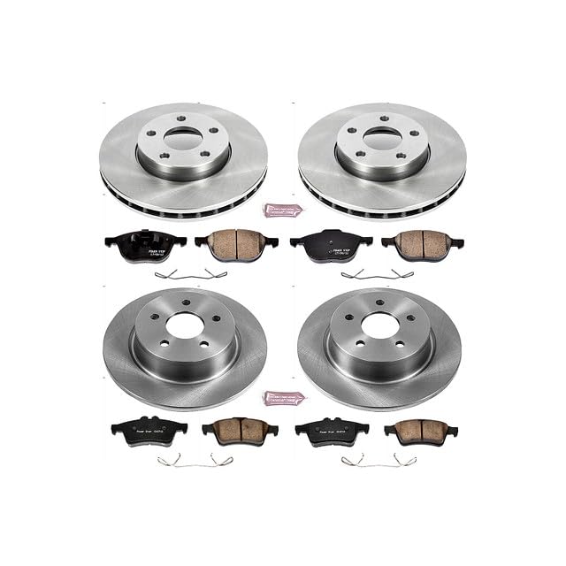 Power Stop Autospecialty KOE6397 Front and Rear Replacement Brake Kit-OE Brake Rotors & Ceramic Brake Pads For Ford C-Max 2013-2018 [Model Specific]
